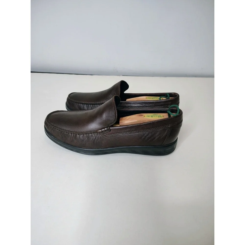 Ecco Loafers Mens SZ EU 43 US 9-9.5 Brown S-Lite Moc Leather Comfort Casual Shoe
